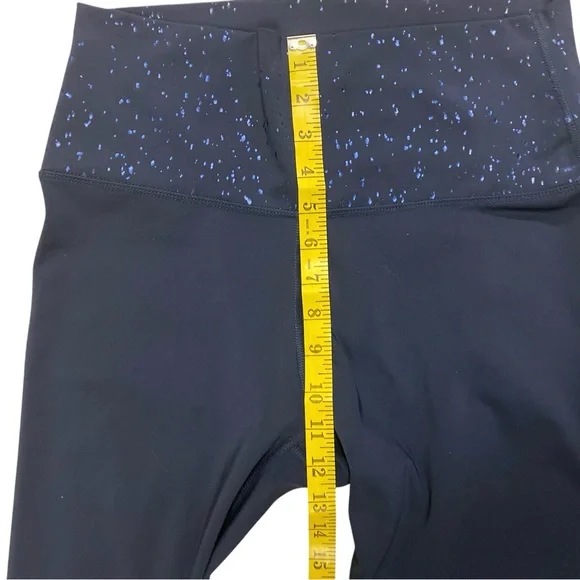 Z by Zobha Women’s Shine High Waisted Leggings Size L Athletic Navy Sparkle - Picture 9 of 14